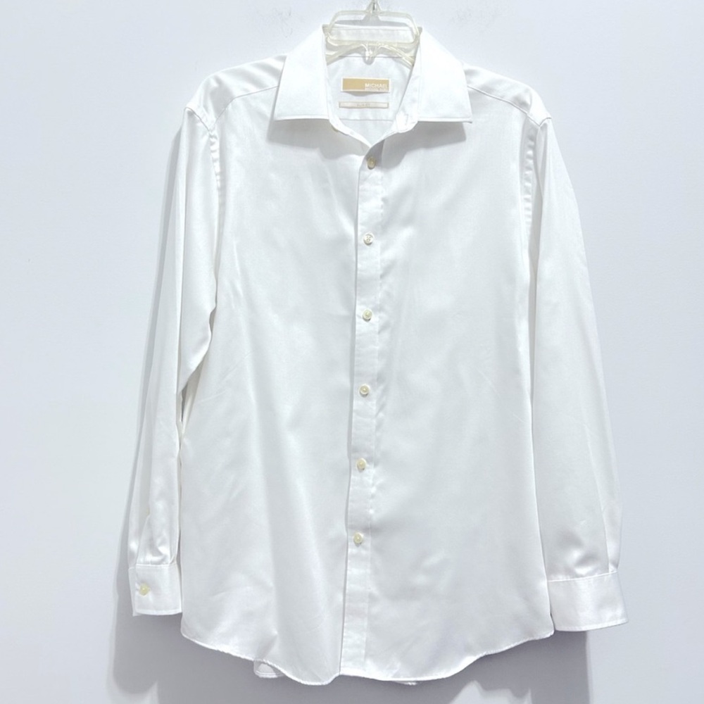MICHAEL Michael Kors Slim Fit Women’s White Button Down Professional Shirt